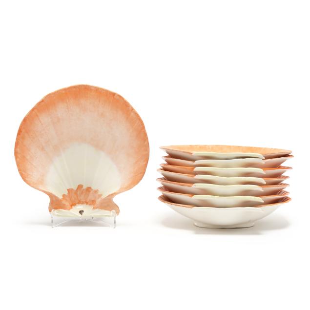 dodie-thayer-american-1926-2018-set-of-eight-signed-ceramic-shell-plates
