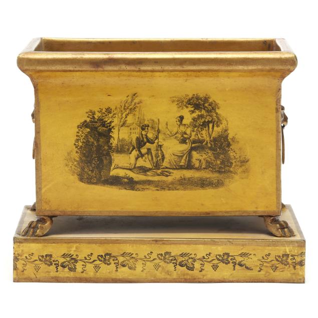 an-italian-yellow-and-gilt-tole-jardiniere