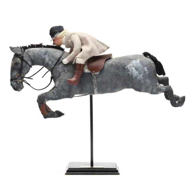 audrey-schulz-american-20th-century-soft-sculpture-of-jumping-horse-and-jockey