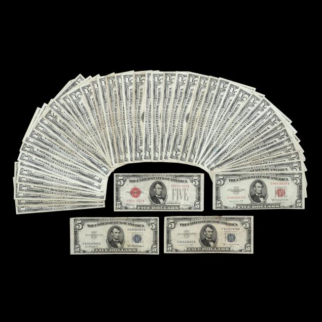 forty-seven-47-5-united-states-notes-and-two-2-5-silver-certificates