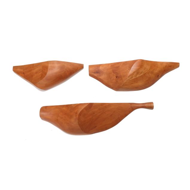 david-hymes-american-b-1965-three-sculptural-cherry-wall-shelves