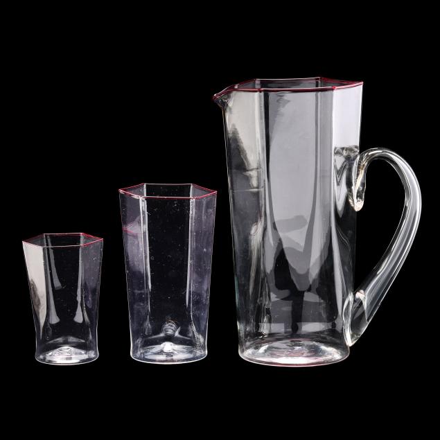 attributed-carlo-scarpa-44-pieces-of-vintage-hexagonal-tableware