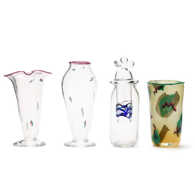 william-and-katherine-bernstein-four-pieces-of-vintage-art-glass