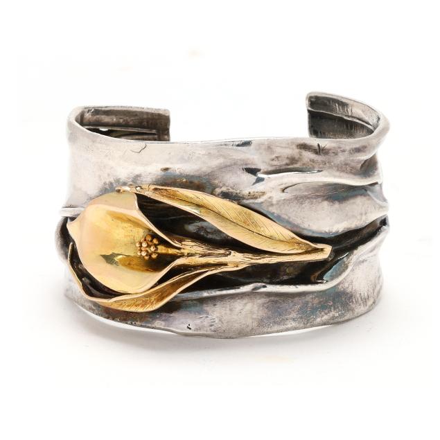 silver-and-gold-flower-cuff-bracelet-betty-helen-longhi