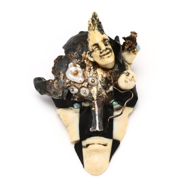 ebony-walrus-ivory-metal-and-gem-set-brooch-david-hensel