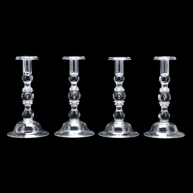 set-of-four-steuben-teadrop-glass-candlesticks