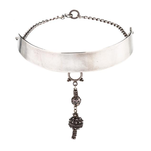 silver-amulet-choker-necklace-mary-ann-scherr