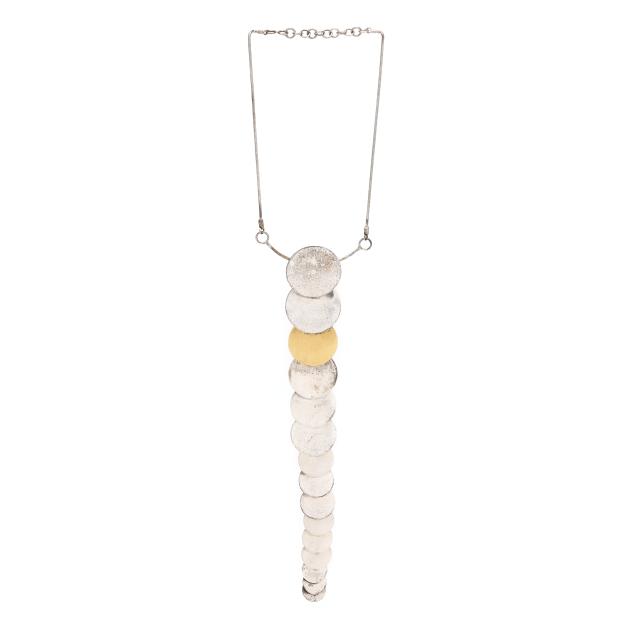 long-silver-and-gold-circle-motif-necklace-mary-ann-scherr