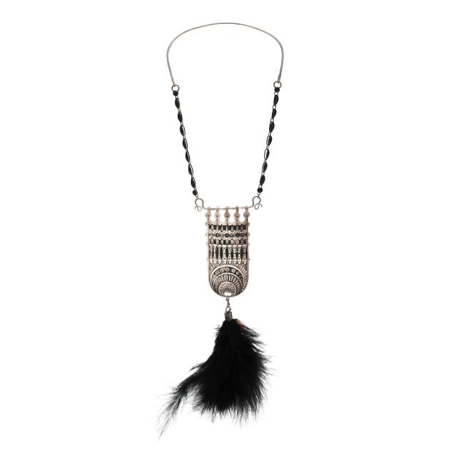 etched-silver-and-feather-drop-necklace-mary-ann-scherr