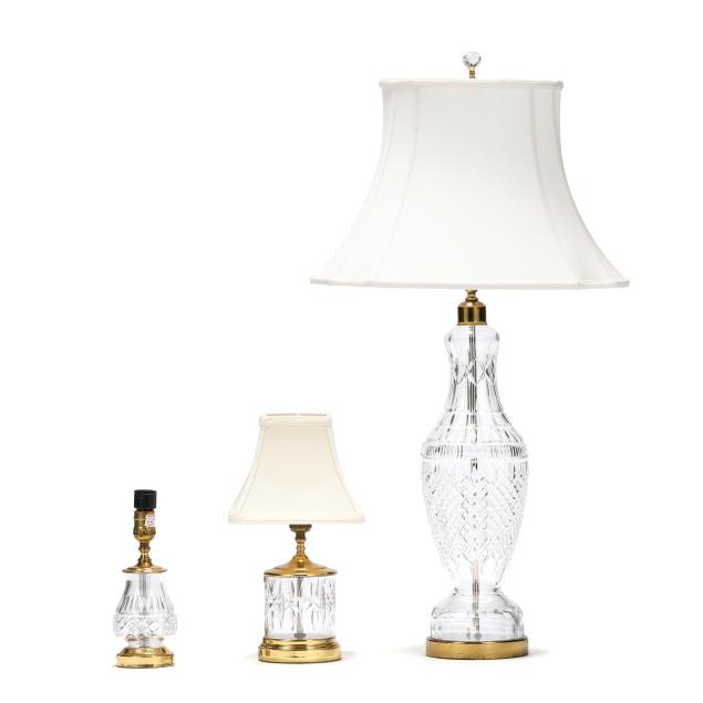 three-waterford-crystal-table-lamps