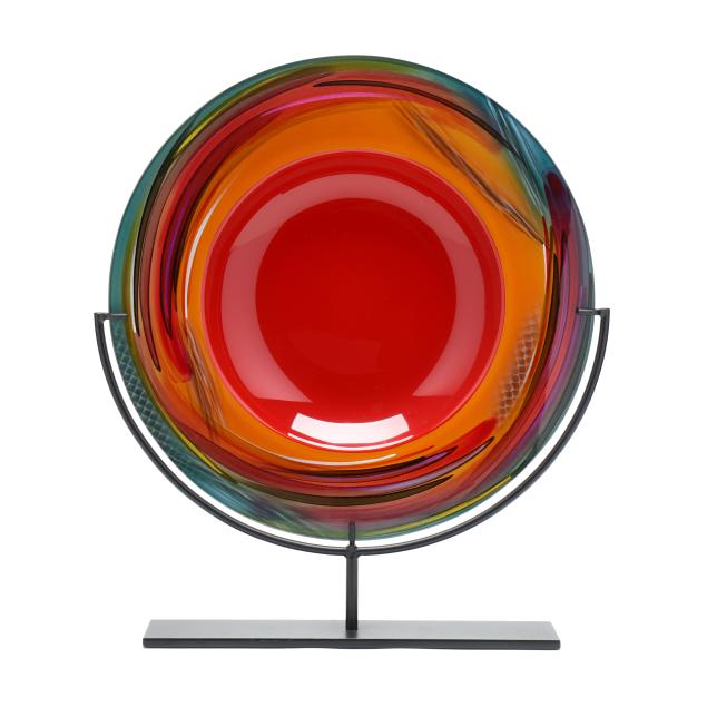 charles-donaldson-large-art-glass-bowl-on-stand