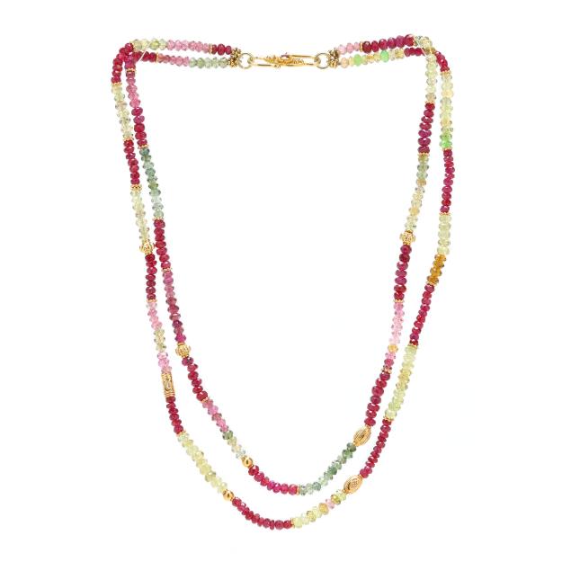 gold-ruby-and-tourmaline-beaded-necklace