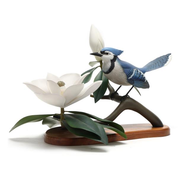 oliver-tuts-lawson-md-b-1938-published-bluejay-with-magnolia-blooms-masterwork