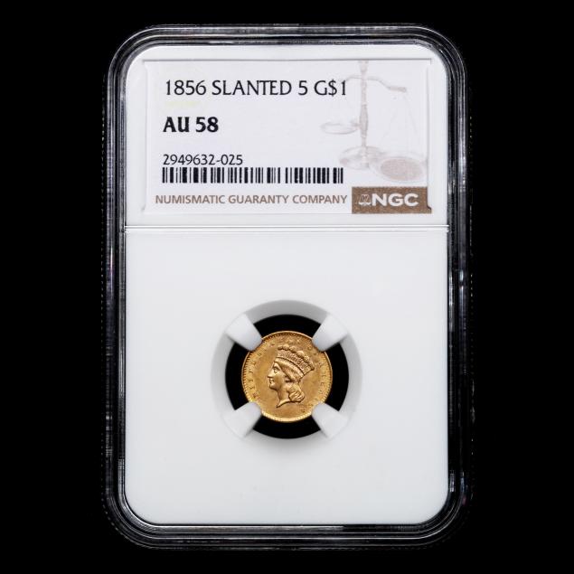 1856-gold-dollar-slanted-5-au58