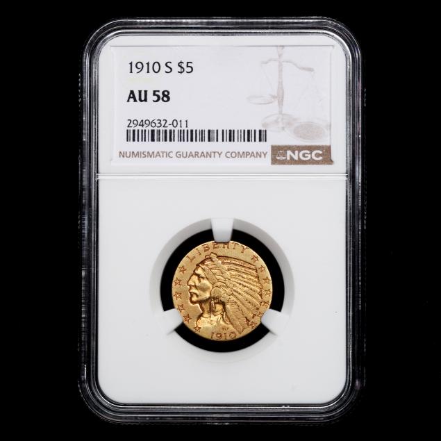 1910-s-indian-head-5-gold-half-eagle-au58
