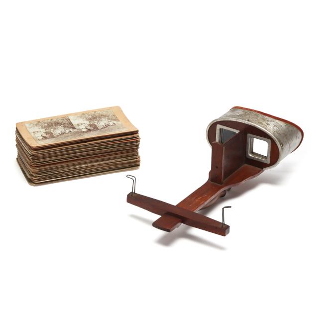 h-c-white-co-stereoscope-with-a-group-of-stereoview-cards