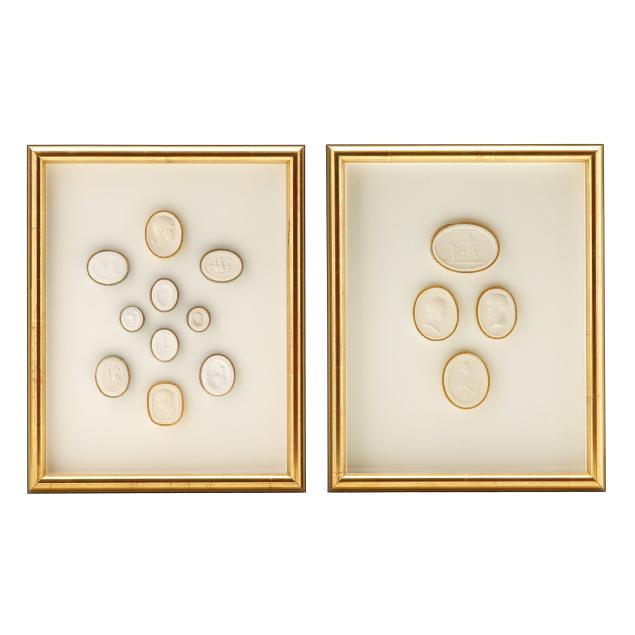 two-framed-groupings-of-grand-tour-plaster-intaglios