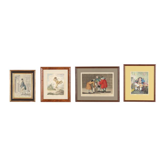 four-antique-english-satirical-engravings