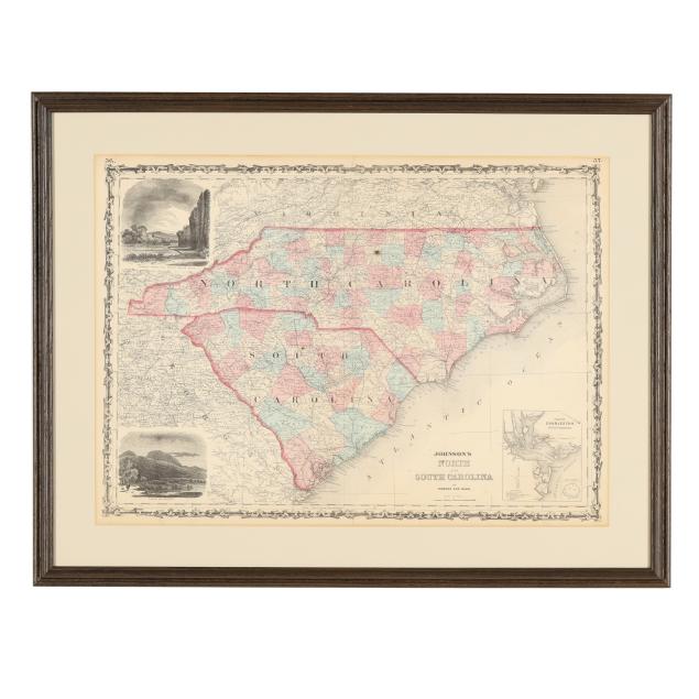 johnson-s-civil-war-era-map-of-north-and-south-carolina