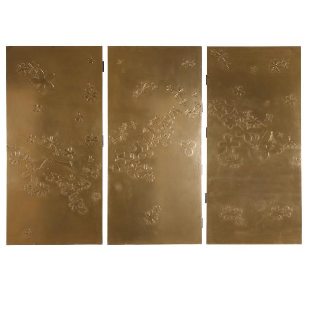 antonia-caicedo-colombian-american-b-1977-set-of-three-bronzed-floral-wall-panels