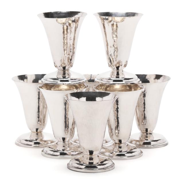 set-of-eight-hand-wrought-sterling-silver-cordials