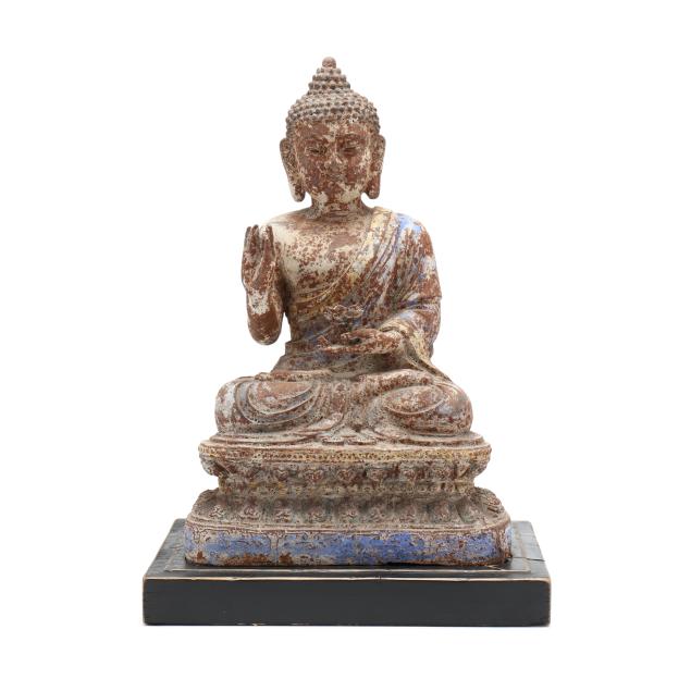 a-chinese-painted-iron-seated-buddha-sculpture