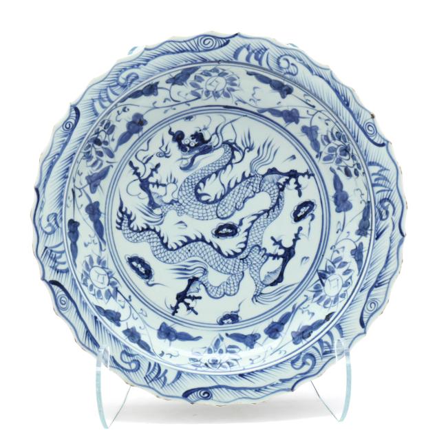 a-chinese-blue-and-white-porcelain-dragon-dish