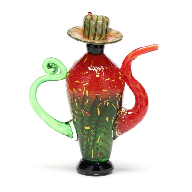 christian-thirion-french-b-1941-art-glass-teapot-sculpture
