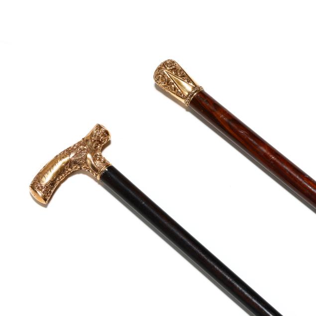 two-antique-walking-sticks-with-gold-filled-handles