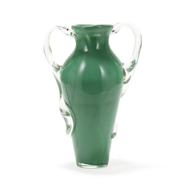 fabio-tagliapietra-italian-b-1978-large-snake-handled-glass-vase