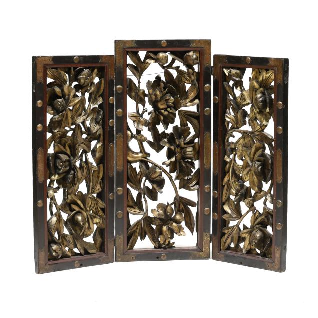 a-chinese-carved-black-lacquer-and-gilt-screen