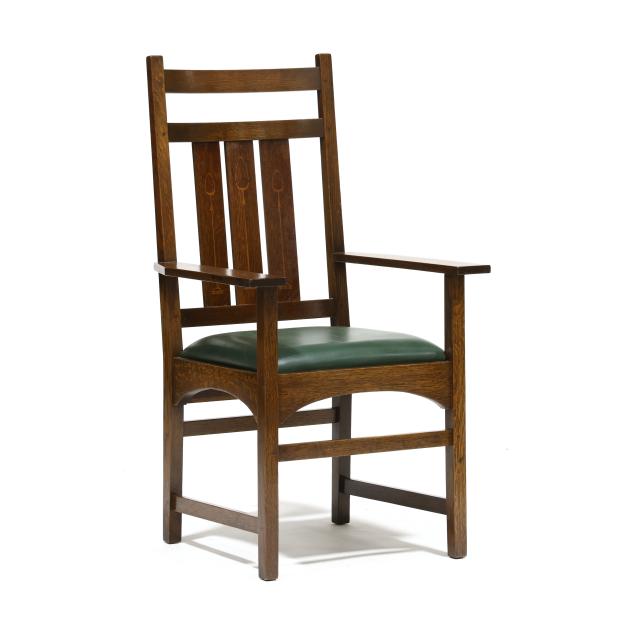 stickley-harvey-ellis-designed-mission-style-inlaid-oak-armchair