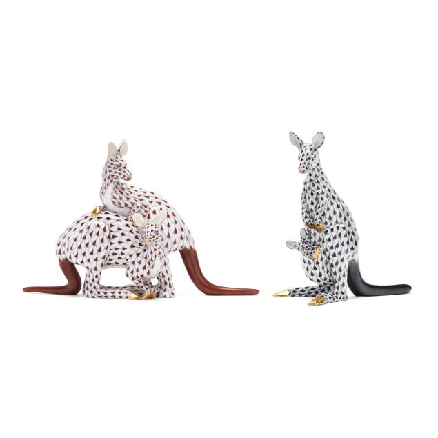 herend-two-fishnet-porcelain-kangaroo-groups