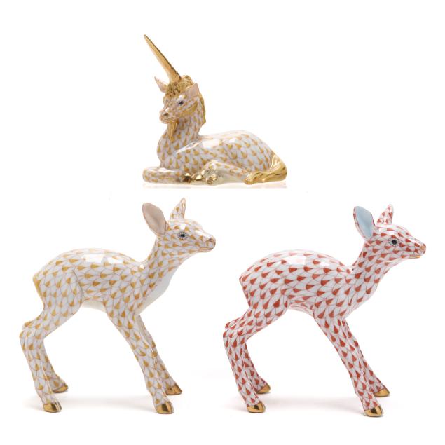 herend-three-fishnet-porcelain-animals