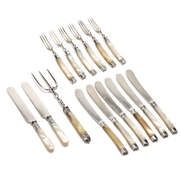 edwardian-silver-with-shell-handled-berry-fork-and-knife-set