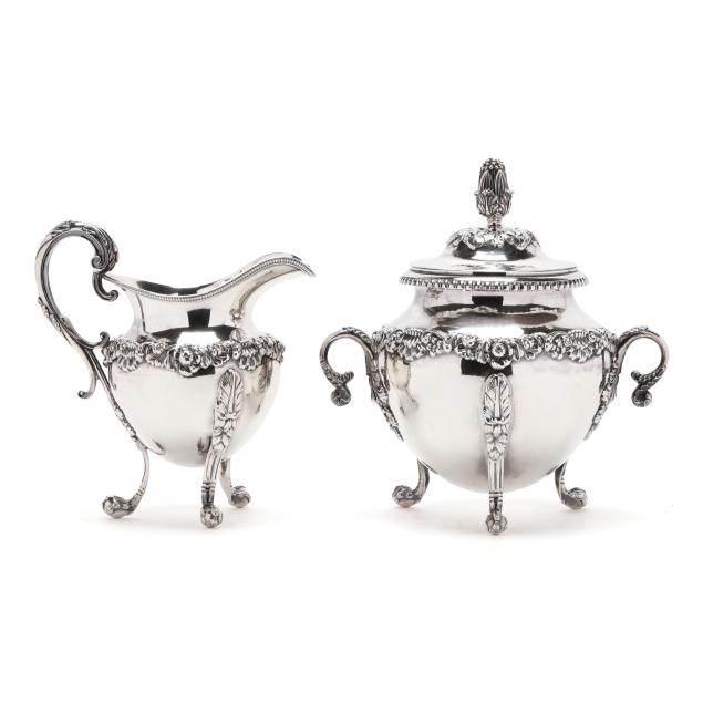 federal-coin-silver-creamer-and-covered-sugar-mark-of-edward-lownes
