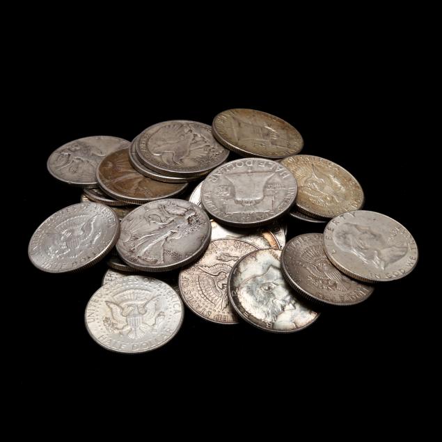 twenty-seven-27-mixed-90-silver-halves-1964-or-before