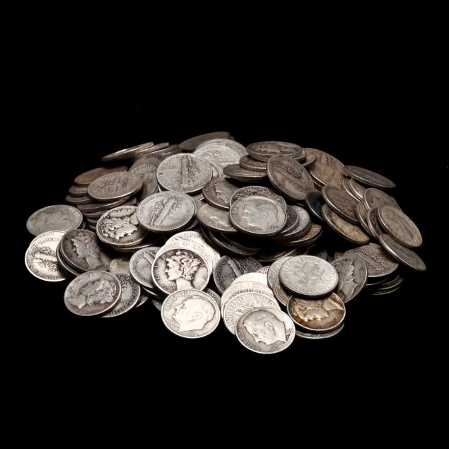 one-hundred-eighty-seven-187-mixed-mercury-and-roosevelt-silver-dimes