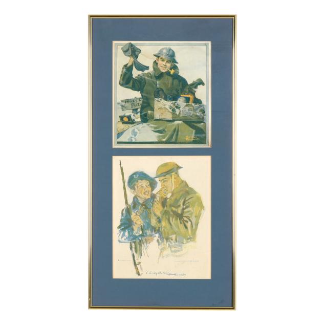 after-norman-rockwell-and-leroy-baldridge-framed-pair-of-vintage-wwi-posters