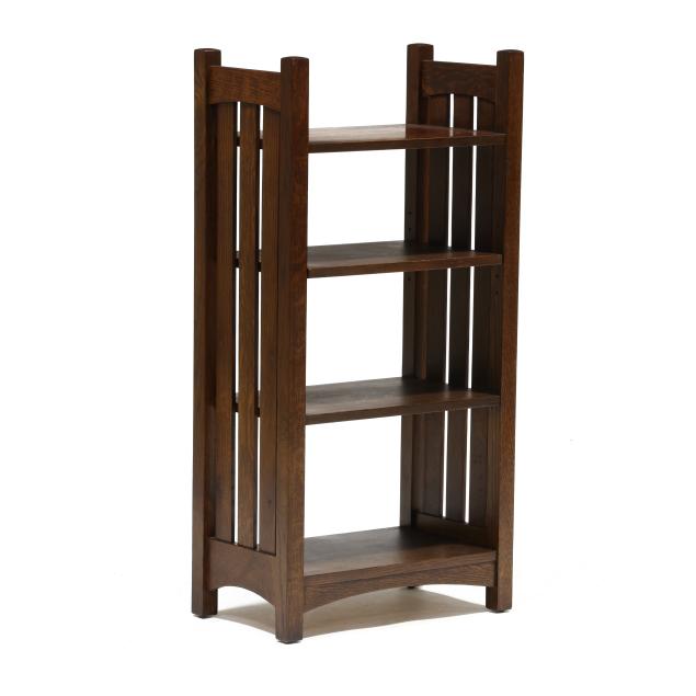 stickley-mission-style-oak-open-bookshelf