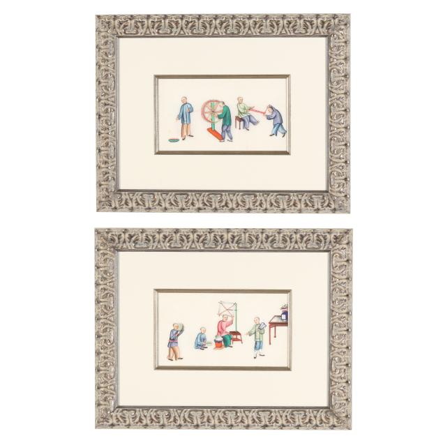 a-pair-of-chinese-pith-paintings-of-silk-production