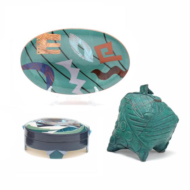 three-art-pottery-vessels-with-modernist-decoration