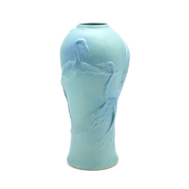 large-van-briggle-art-pottery-vase-with-cranes