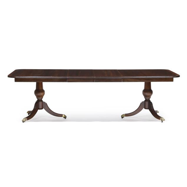 regency-style-banded-mahogany-double-pedestal-dining-table