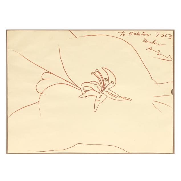 andy-warhol-american-1928-1987-to-halston-back-of-male-nude-torso-with-lily