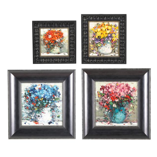 tatiana-rusakova-ukrainian-b-1952-four-framed-still-lifes-with-flowers