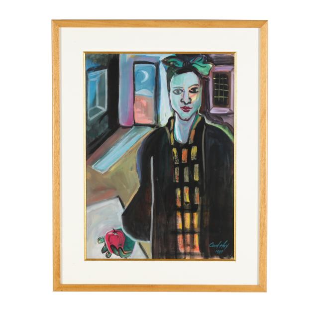 carol-hoy-american-b-1948-woman-with-apple