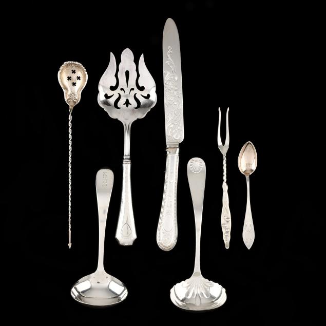 seven-assorted-silver-flatware-servers