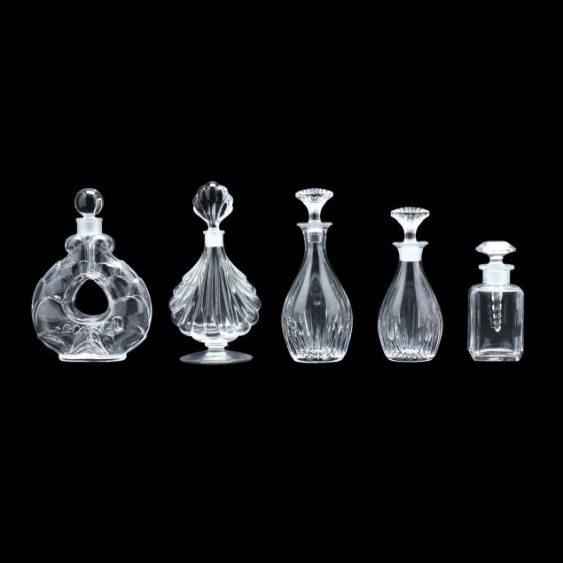 five-assorted-baccarat-crystal-perfume-bottles