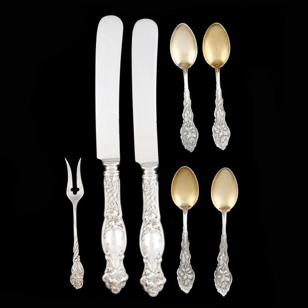 seven-pieces-of-art-nouveau-sterling-silver-flatware